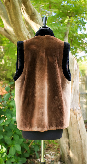 Two Tone Sheared Beaver Vest