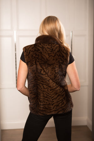 Mink Vest Tiger Print